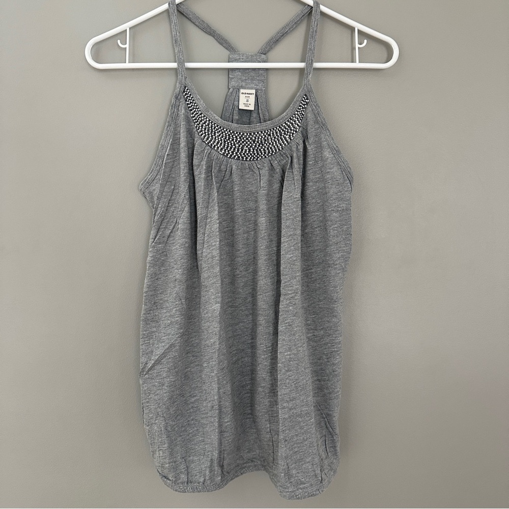 Women's old navy small beaded gray Tank Top